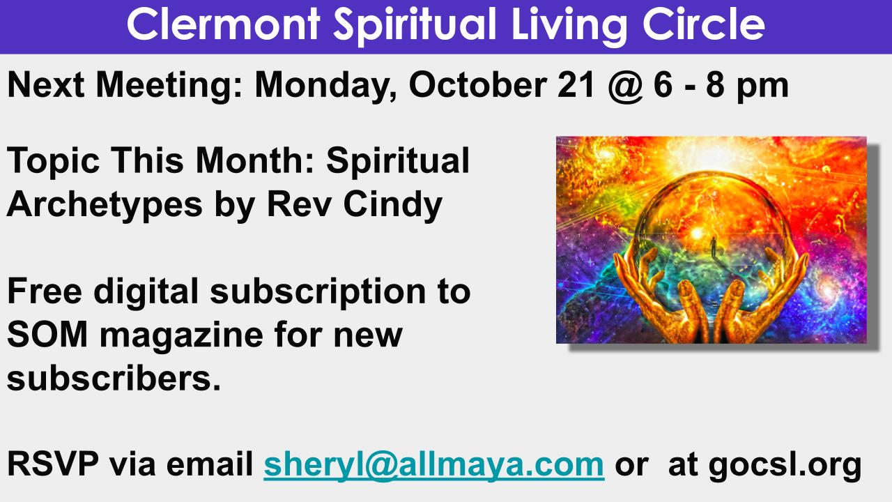 Spiritual living circle October 21